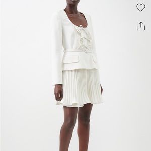 Self portrait ivory crepe belted mini dress